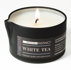 Массажная свеча с феромонами Natural Instinct WHITE TEA - 70 мл. - 