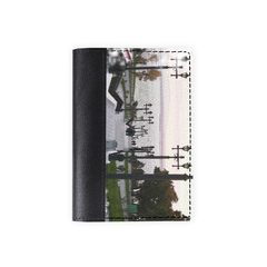 Обложка на паспорт комбинированная "На набережной", черная