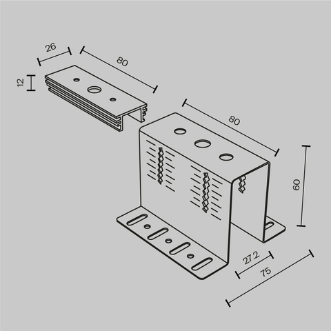 Скоба регулируемая для накладного шинопровода Maytoni Exility TRA034HCB
