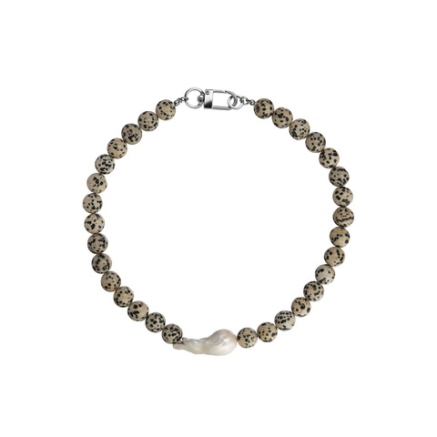 Колье ELIZA из яшмы с барочным жемчугом