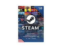 Карта оплаты Steam 10 USD USA [Цифровая версия] (для ПК, цифровой код доступа)