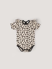 Боди леопардовое, Короткий рукав