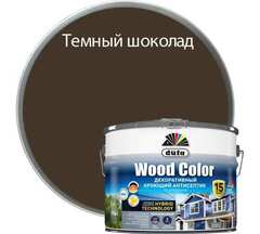 Кроющий антисептик Dufa Wood Color темный шоколад 9 л