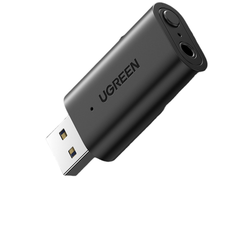 Адаптер UGREEN CM523 USB 2.0 to 3.5mm Bluetooth Transmitter/Receiver Adapter с аудио кабелем, черный