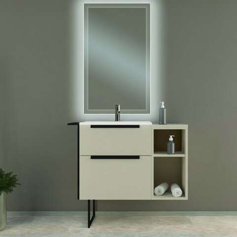 Cezares 55159 URBAN Тумба под раковину с двумя выдвижными ящиками 55159 Spatolato bianco, 74x46x62