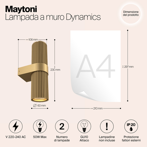 Настенный светильник Maytoni Dynamics MOD326WL-02MG