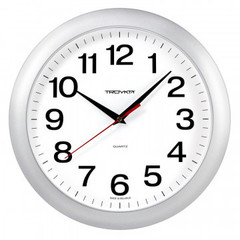 Часы настенные Troyka, модель01, диаметр 290мм,  пластик 11170100 серебро