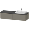 Duravit Happy D.2 Plus Столешница 16x1300x550мм для тумбы #HP4934, HP4944, HP4954, HP4963, HP4973 с вырезом под 1 раковину DX, цвет: graphite supermat HP031HR8080