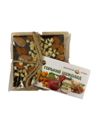 Горький Шоколад ручной работы с облепихой, миндалём и яблоком, "Монастырский гостинец" 50г.