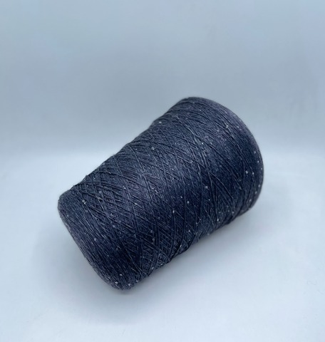 Бобинная пряжа (пр.Италия).art-Merino paillettes 380м/100гр, 96% меринос, 4% Пайетки(3мм)(полиэстер), цвет-Темный графит,неоднотонный+прозрачная пайетка, арт.31113
