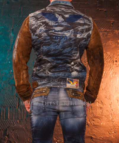 Robin&#39;s Jean | Куртка джинсовая мужская Den-Leather LD6317 спина