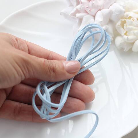 Шнур замшевый (искусственный), голубой, 3 мм, 1 метр