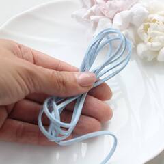 Шнур замшевый (искусственный), голубой, 3 мм, 1 метр