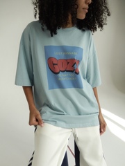 Голубая футболка оверсайз Cozy
