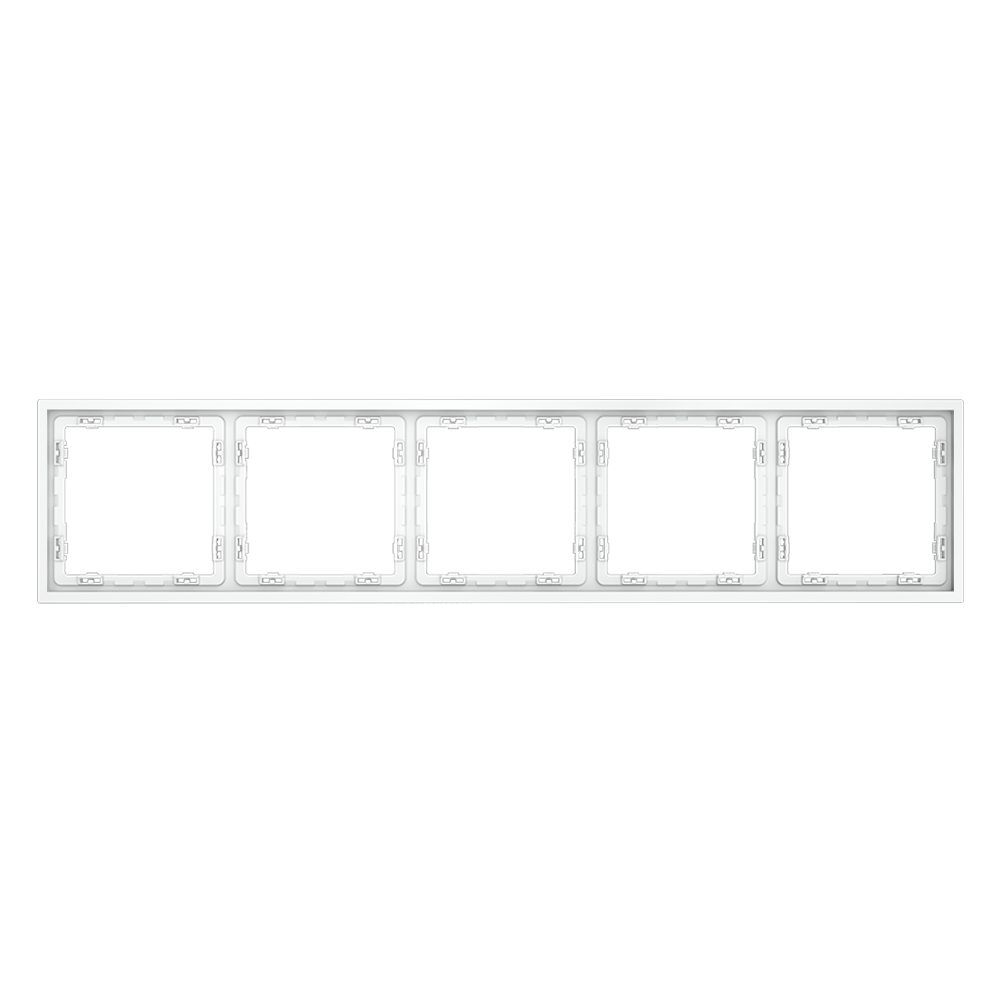 Рамка пластиковая Voltum S70 на 5 постов, (белый матовый) VLS100502