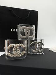 Браслет манжета пластиковый CHANEL с логотипом прозрачный