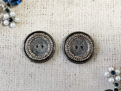 Пуговицы костюмные, d 3 см, 2 прокола, серебро