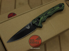 Нож Benchmade RUKUS CUSTOM 1 - зеленая рукоять, черный клинок