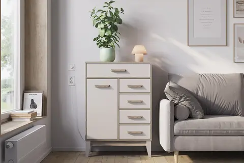 Комод Скандика КМ-13 дуб смоки / кашемир