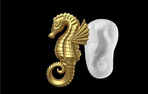 Силиконовый молд № 340 Морской конек левый