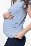 Футболка для беременных 10525 голубой