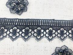 Кружево плетеное, ш. 4,5 см, чёрный
