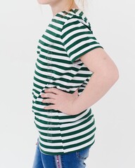 Купить детскую футболку - Магазин тельняшек.ру 8-800-700-93-18Футболка-тельняшка детская (зеленая полоса) в Магазине тельняшек