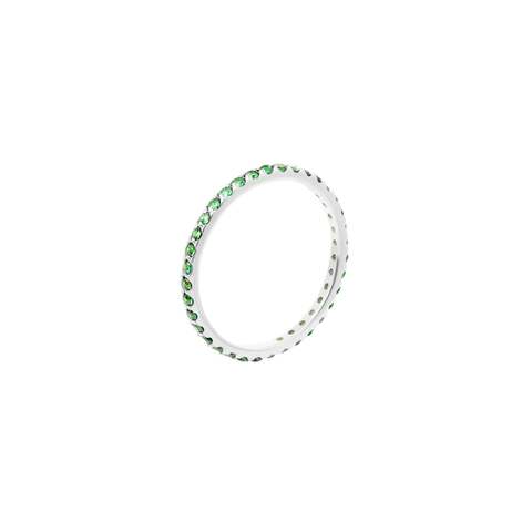Pave Tiny Ring - Silver Green