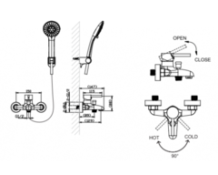 СМЕСИТЕЛЬ ДЛЯ ВАННЫ С КОРОТКИМ ИЗЛИВОМ BRAVAT SLIM F6332366CP-01-RUS