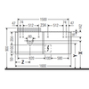 Duravit Happy D.2 Plus Столешница 16x1300x550мм для тумбы #HP4934, HP4944, HP4954, HP4963, HP4973 с вырезом под 1 раковину DX, цвет: graphite supermat HP031HR8080