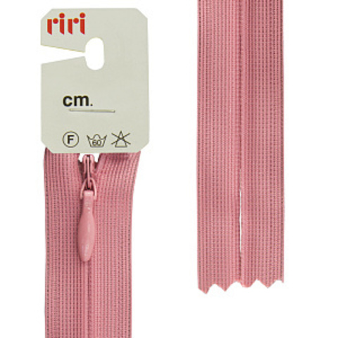 Молния Riri потайная неразъемная, Т3, цвет розовый холодный