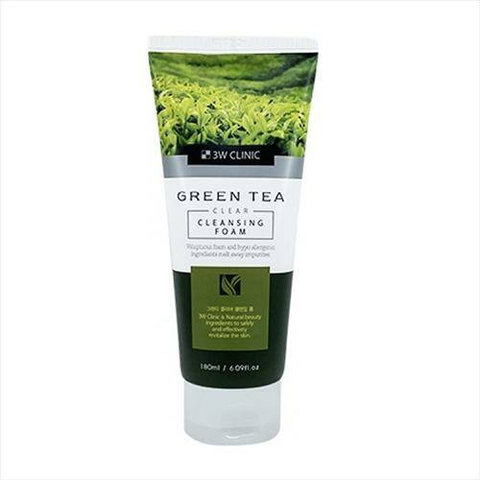 3W Clinic Green Tea Foam Cleansing Пенка для лица с экстрактом зеленого чая
