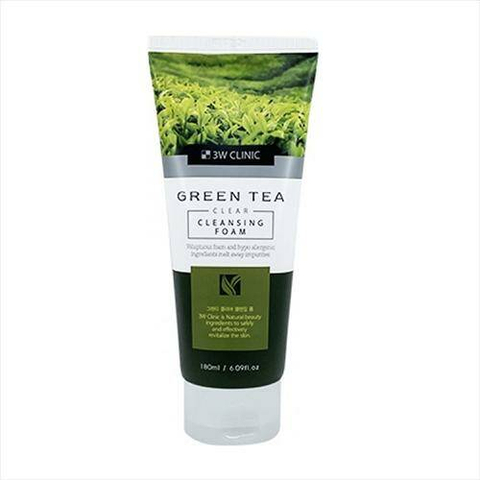 3W CLINIC Green Tea Foam Cleansing Пенка для лица с экстрактом зеленого чая