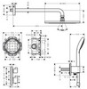 Hansgrohe Croma 27954000 Душевая система - комплект с термостатическим смесителем (хром)