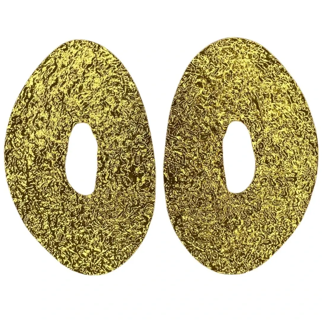 Серьги Big Gold Riffled Plate