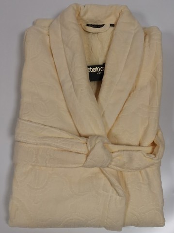 Халат махровый Roberto Cavalli Araldico ivory 810 с шалькой