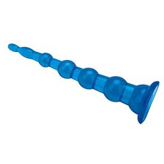 Голубая анальная елочка на присоскеAnal Beads With Suction Base - 21,6 см. - 