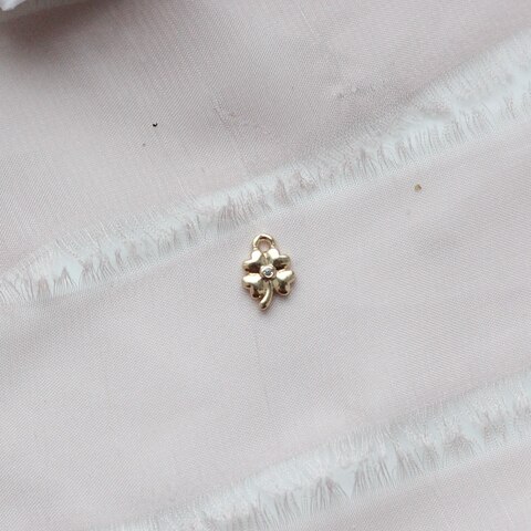 Подвеска Клевер с фианитом 10*7 мм, позолота П150