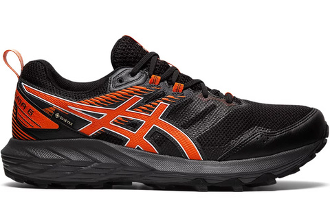 Непромокаемые кроссовки внедорожники Asics Gel Sonoma 6 G-TX Black-Marigold-Orange мужские