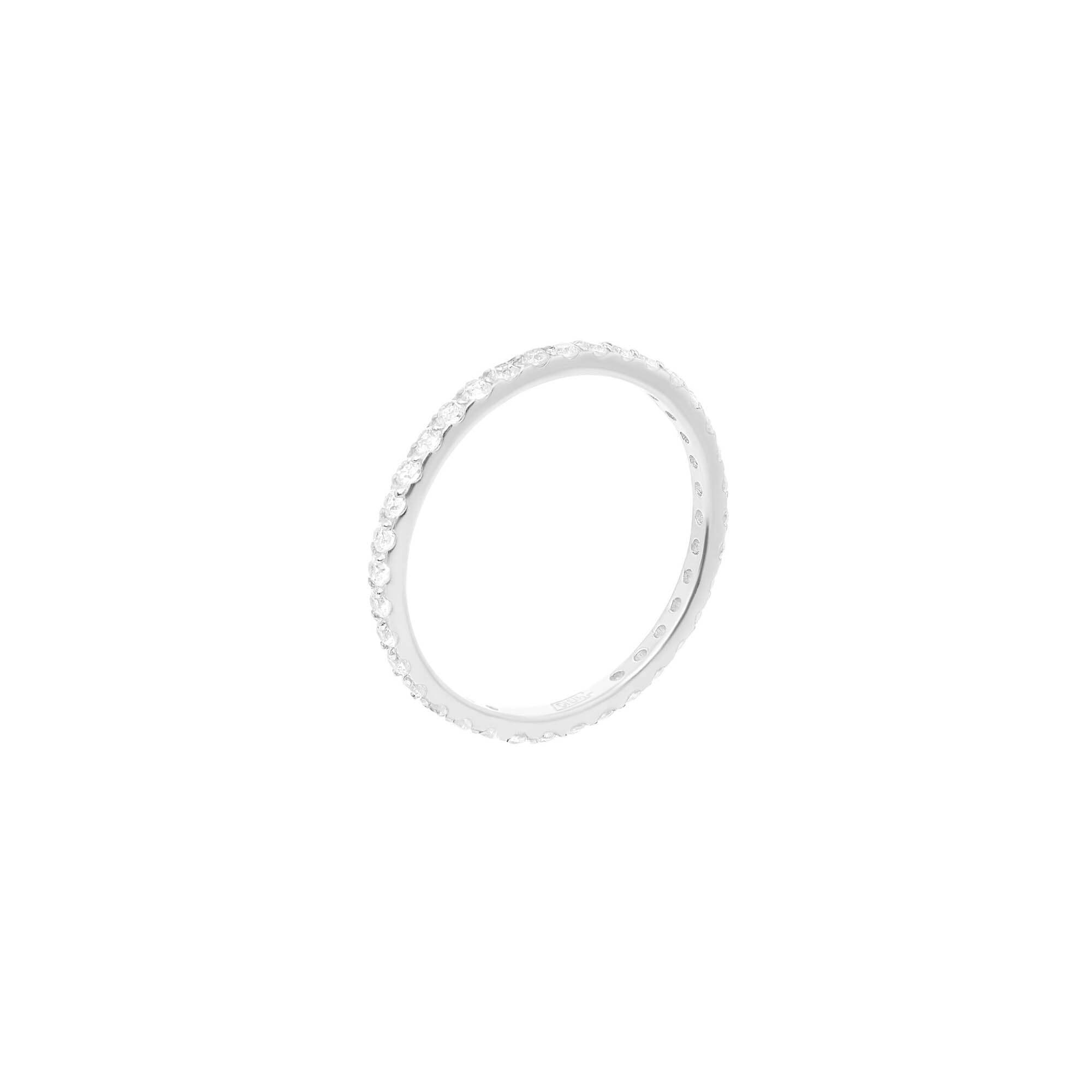 VIVA LA VIKA Кольцо Pave Tiny Ring – Silver Crystal