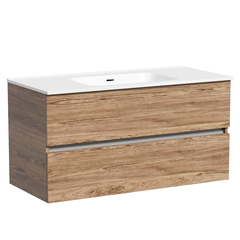 Sancos UR100ECH Тумба подвесная Urban 990х450х550, c двумя ящиками оснащенными доводчиками, дуб чарльстон , арт. UR100ECH фото