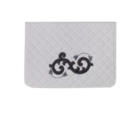 Коврик для ванной 60х90 Old Florence Ricciolo белый с серой аппликацией