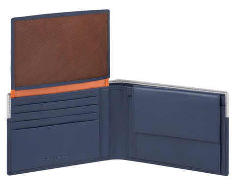 Кошелек мужской Piquadro Urban, синий/серый, кожа натуральная (PU1392UB00R/BLGR)