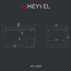 Компрессорный автохолодильник Meyvel AF-K30 (12V/24V, 110V/220V опционально, 30л)