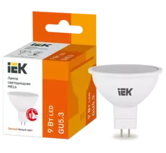 Лампа светодиодная ECO MR16 софит 9Вт 230В 3000К GU5.3 IEK  LLE-MR16-9-230-30-GU5