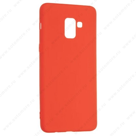 Накладка силиконовая Soft Touch ультра-тонкая для Samsung Galaxy A8 Plus A730 2018 красный