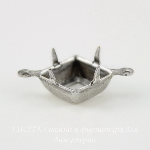 Сеттинг - основа - коннектор (1-1) для страза 10х10 мм (оксид серебра)