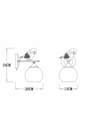 Настенный светильник Arte Lamp GEMELLI A2150AP-1WG