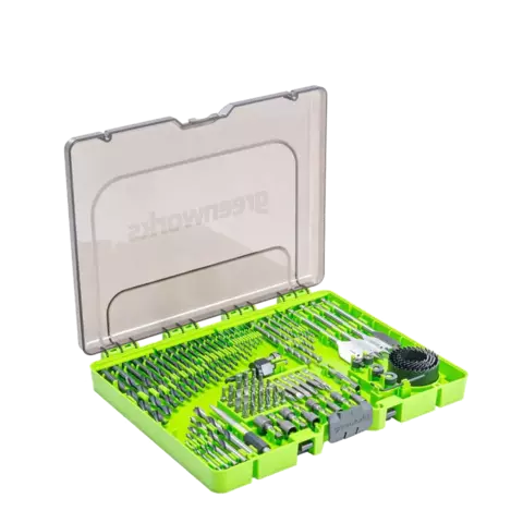 Набор сверл, бит и коронок в кейсе Greenworks Арт. 2944607, 90 предметов