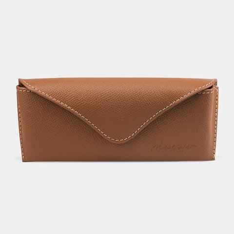 Футляр для очков Vision из кожи сафьяно, цвета карамель